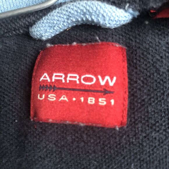 Arrow USA 1851 Men’s XL Polo Pull Over Golf Shirt Short Sleeve Black - Picture 6 of 8